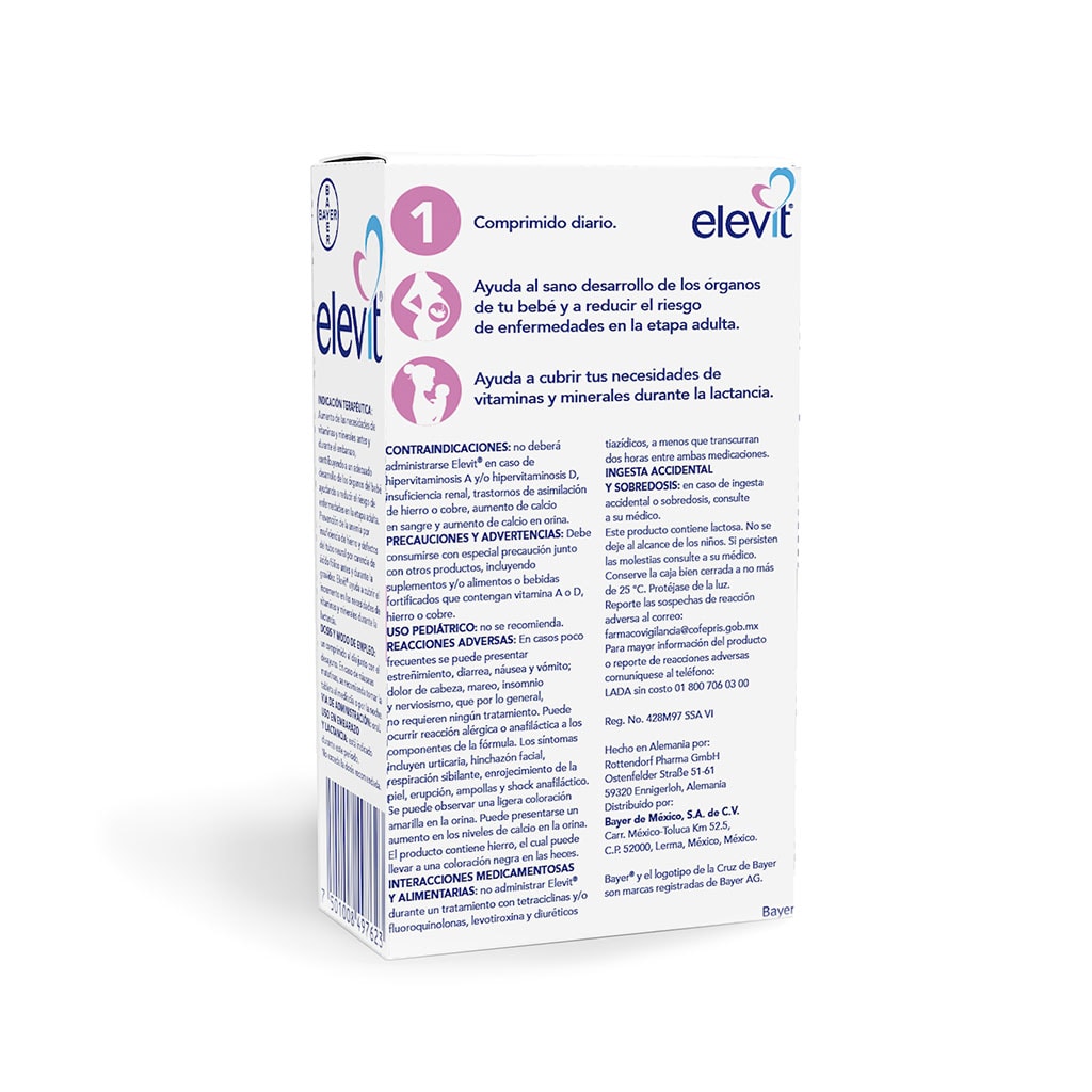 Elevit multivitamínico para mujeres embarazadas - Trasera